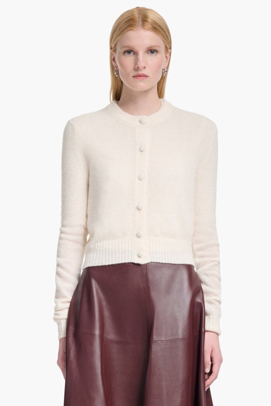 Altuzarra Thea Button Front Cardigan Sweater in Ivory L